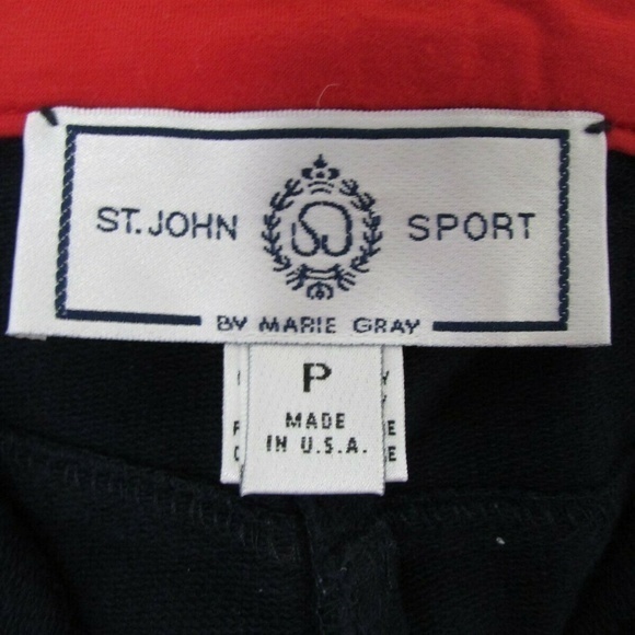 St.‎ John High Waist Navy Pants Trousers Faux Denim Womens Size P US Size 0 2 - Picture 3 of 6